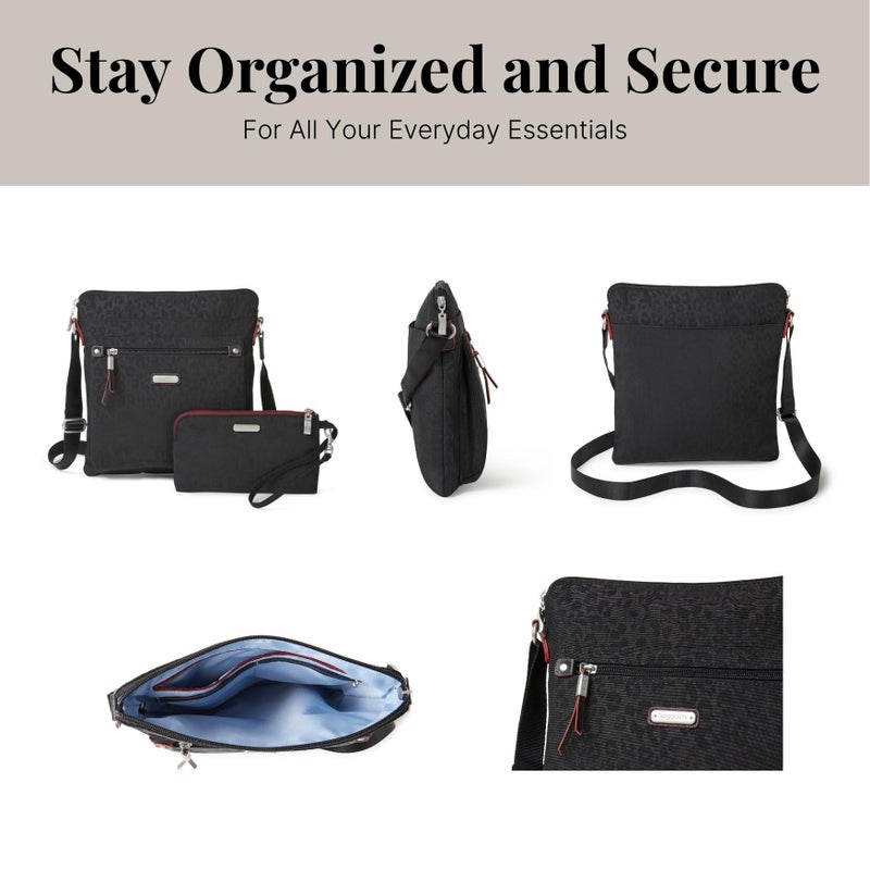 Baggallini Go Bagg with RFID Wristlet - Lightweight 10.75"x10" Travel Purse Crossbody Bag for Women - Image 5